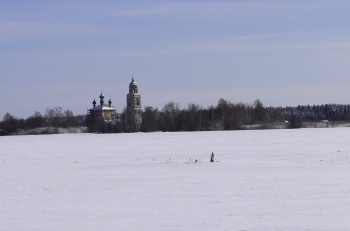 Церковь Рождества Пресвятой Богородицы в селе Шапкино - зимний пейзаж