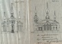 Архитектурные чертежи Церкви Живоначальной Троицы в селе Уницы, 1908 год