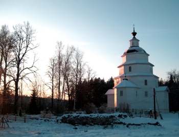 Церковь Илии Пророка в Ципином погосте - зимний пейзаж