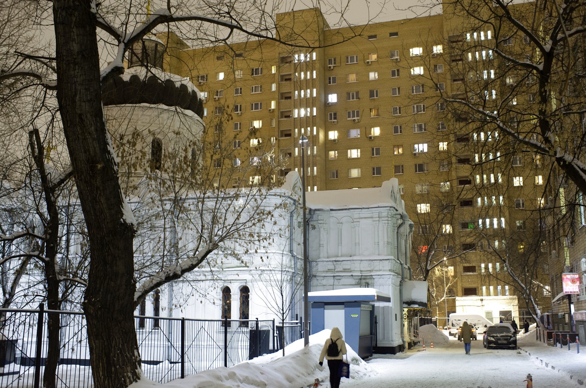 Храм Алексия, Человека Божия, в Красном селе: зимний вечер