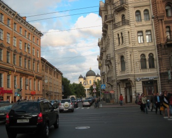 Спасо-Преображенский собор в Санкт-Петербурге: вид с Улицы Пестеля