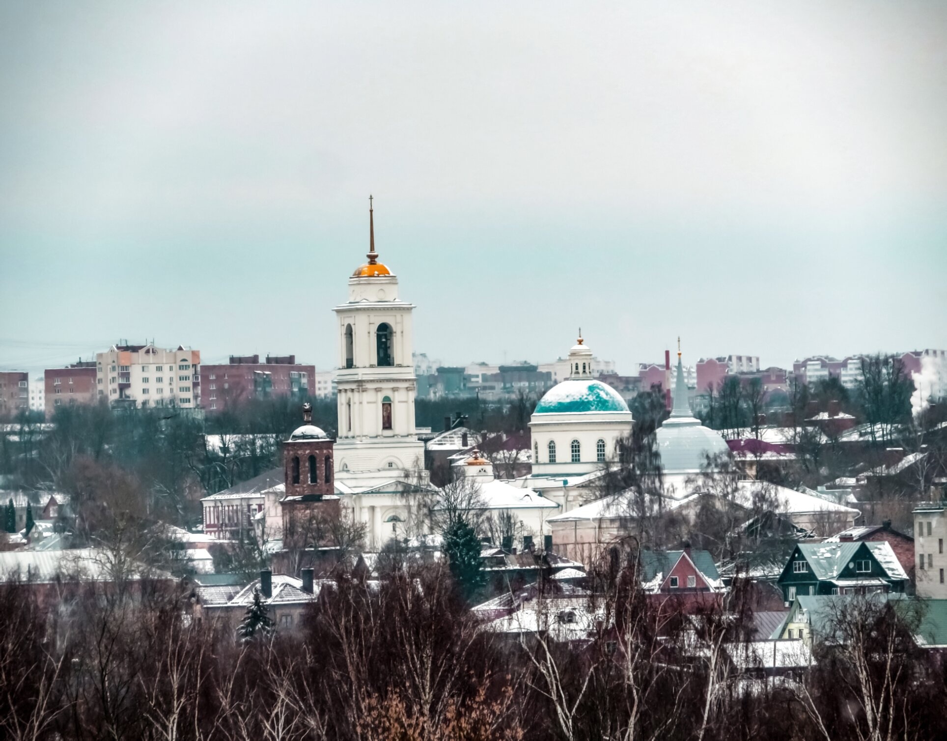 Зимний вид на Собор Святителя Николая Чудотворца (Собор Николы Белого) в Серпухове