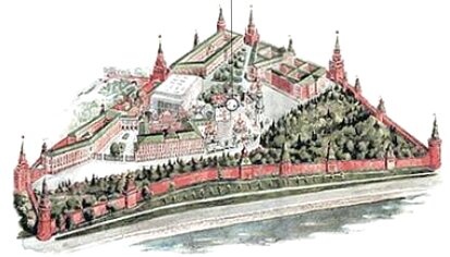Патриарший дворец и собор Двенадцати Апостолов в Московском Кремле