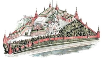 Патриарший дворец и собор Двенадцати Апостолов в Московском Кремле