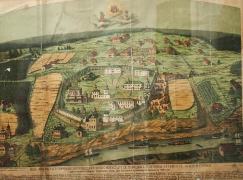 Панорама Веркольского монастыря с западной стороны, 1896 год
