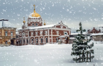 Христорождественский монастырь в Слободском зимой
