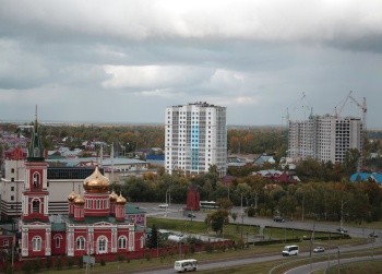 Знаменский женский монастырь в Барнауле — вид сверху