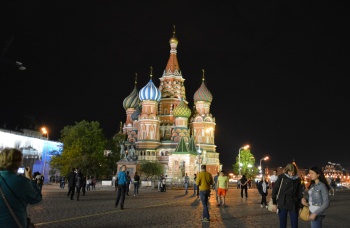 Собор Василия Блаженного на Красной площади: ночной вид