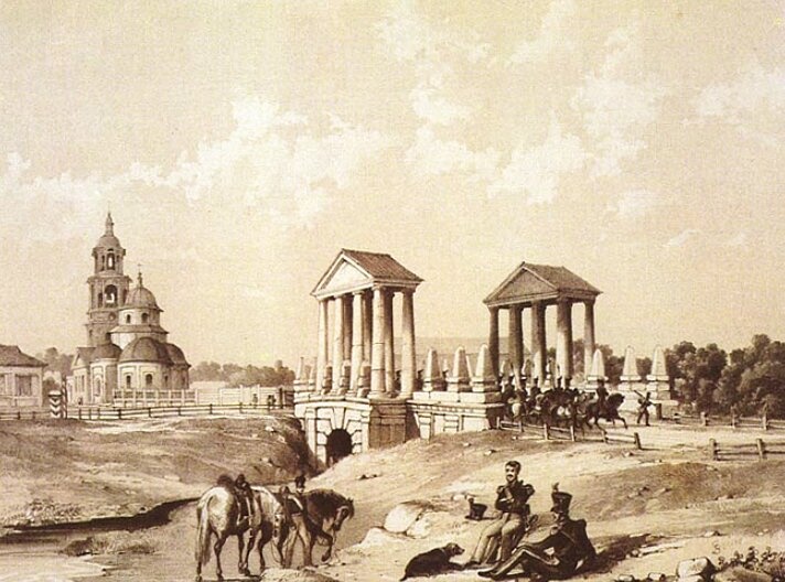 Варваринская церковь в Казани на историческом изображении 1837 года