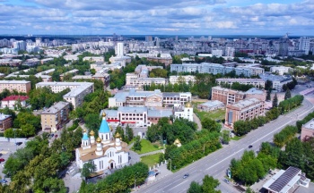 Храм Рождества Христова в Екатеринбурге с высоты птичьего полёта