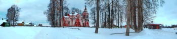 Троицкая церковь в Домовицах - зимняя панорама