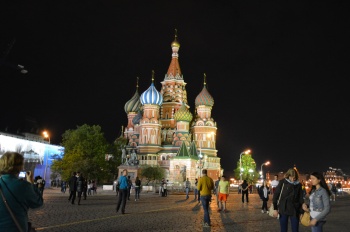 Храм Василия Блаженного (Собор Покрова на Рву) в ночной подсветке