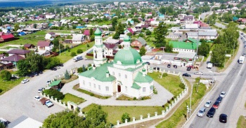 Панорама села Николо-Павловское с Храмом Николая Чудотворца