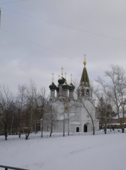 Успенская церковь на Ильинской горе в зимний период