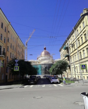 Церковь Рождества Христова на Песках - фотография храма во время реставрации