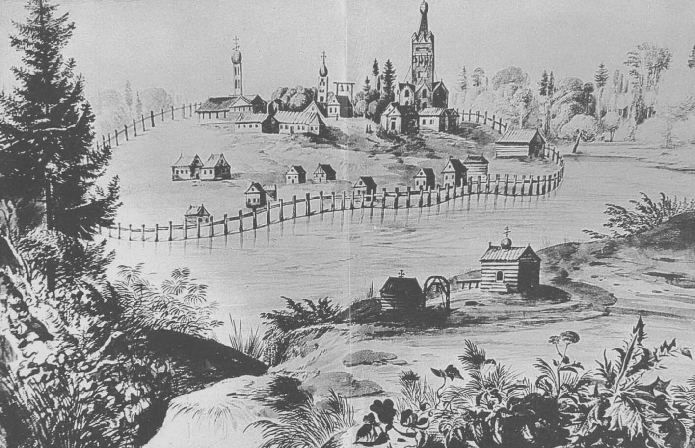 Снетогорский монастырь в Пскове: историческая фотография