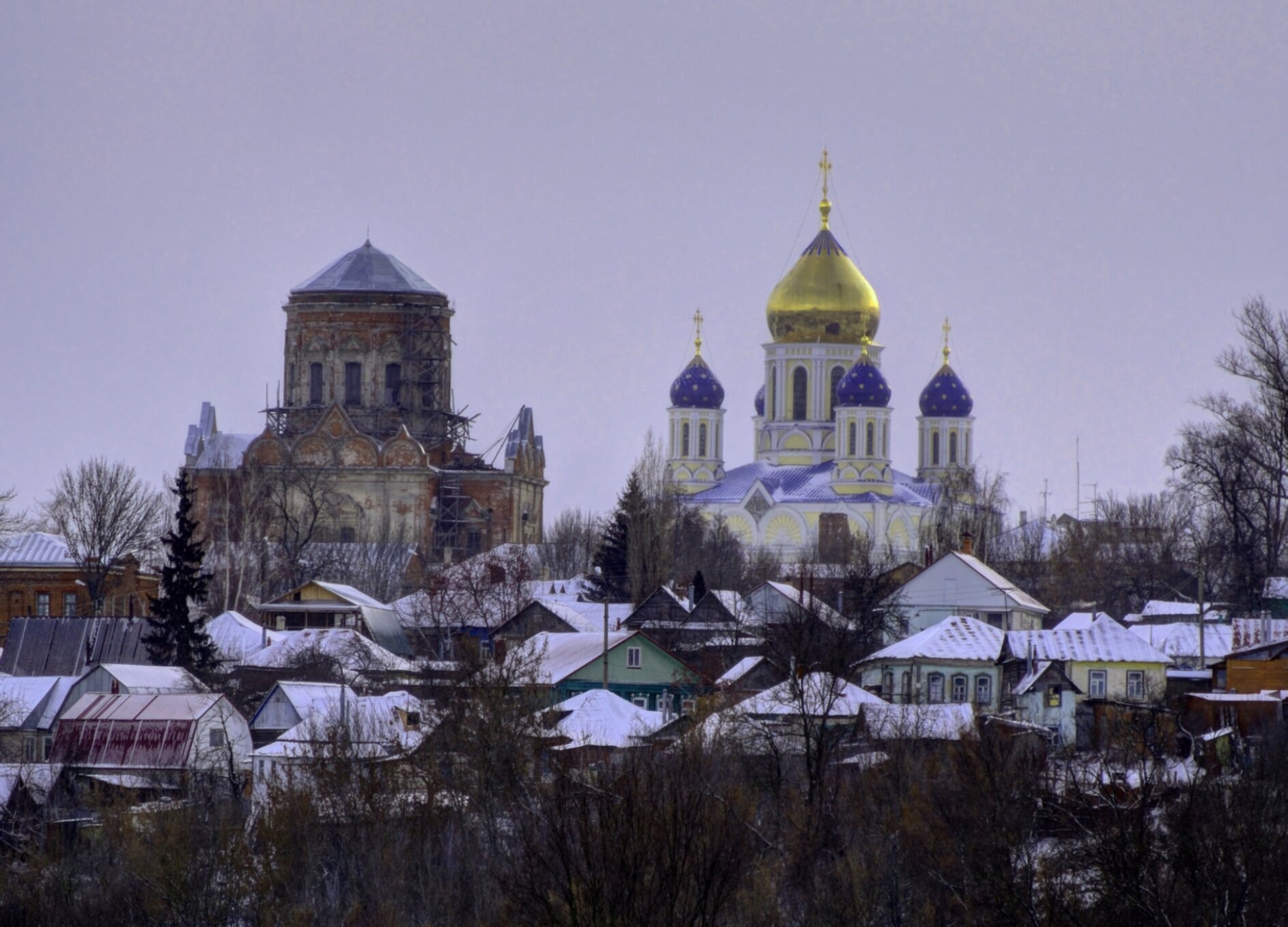 Зимний Елец: Вознесенский собор и Покровская церковь
