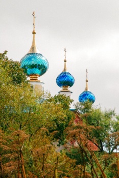 Купола Смоленской церкви в Ильинском