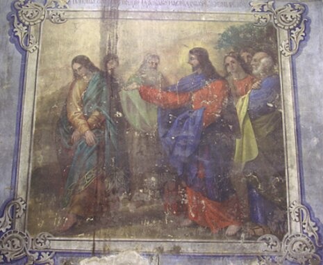 Фреска «Юноша вопрошающий» в храме Рождества Христова (Уланок)