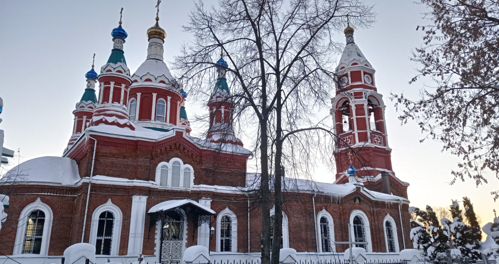 Храм Георгия Победоносца в селе Игнатьево зимой