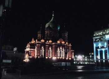 Успенский собор Тульского кремля в ночной подсветке