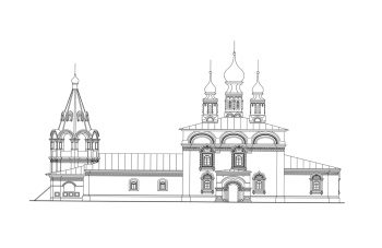 Архитектурный чертеж Спасо-Преображенской церкви в Соликамске