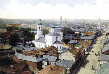 Покровская церковь в Туле на исторической фотографии начала XX века