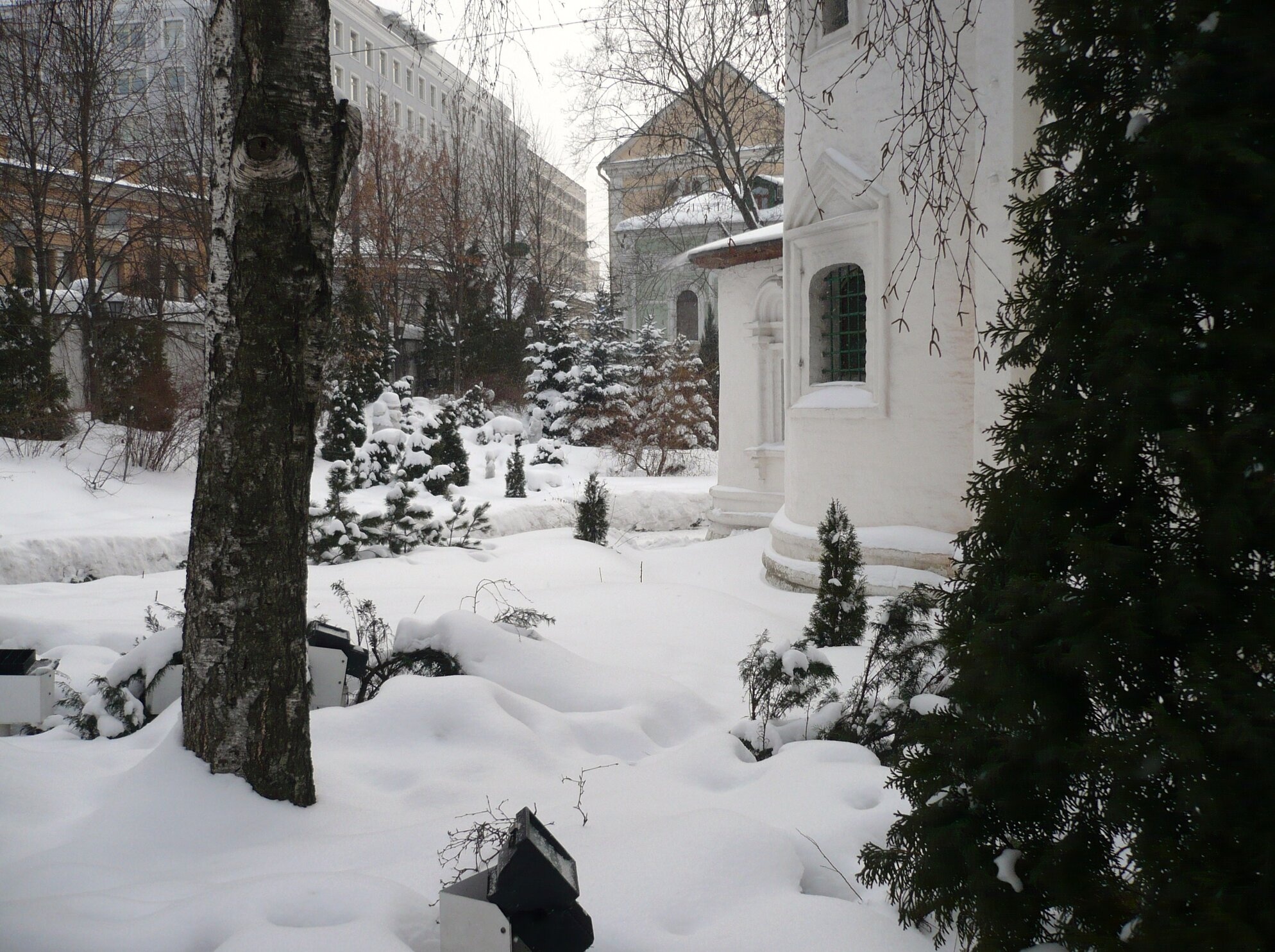 Зимний пейзаж Сретенского монастыря в Москве