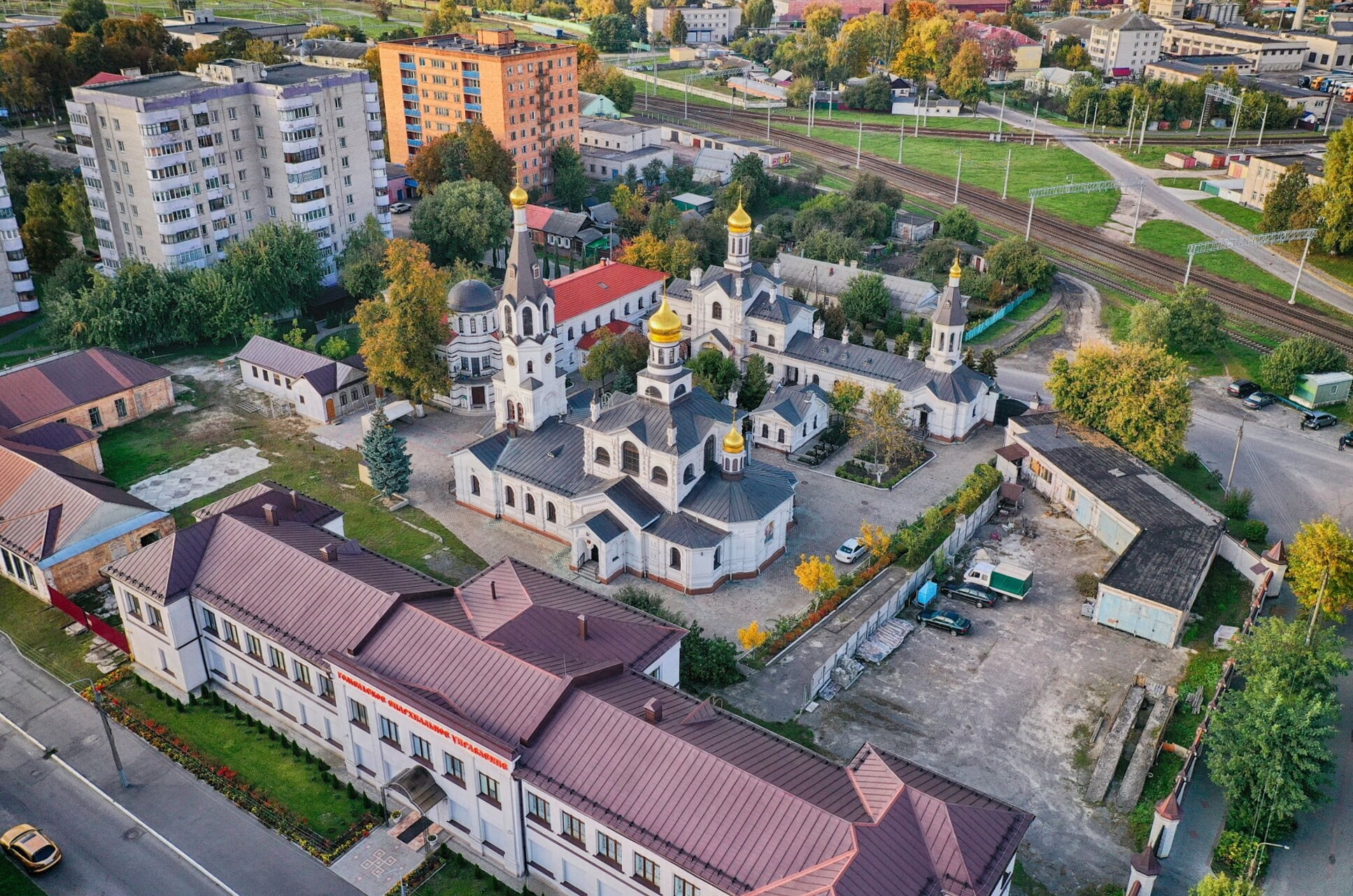 Свято-Никольский монастырь в Гомеле: вид с высоты