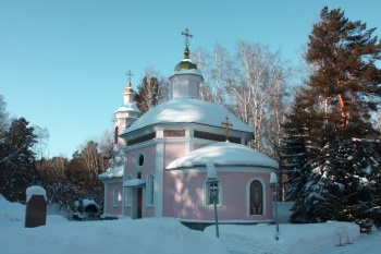 Храм святого Мученика Евгения в Новосибирске зимой