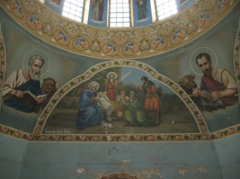 Фреска «Рождество Христово» в храме Вознесения Господня в Водзимонье