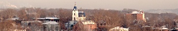 Свято-Троицкая церковь в Томске — зимняя панорама