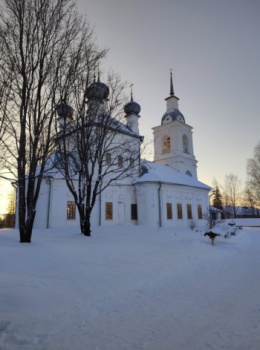 Храм Николая Чудотворца в Кадые - зимняя фотография
