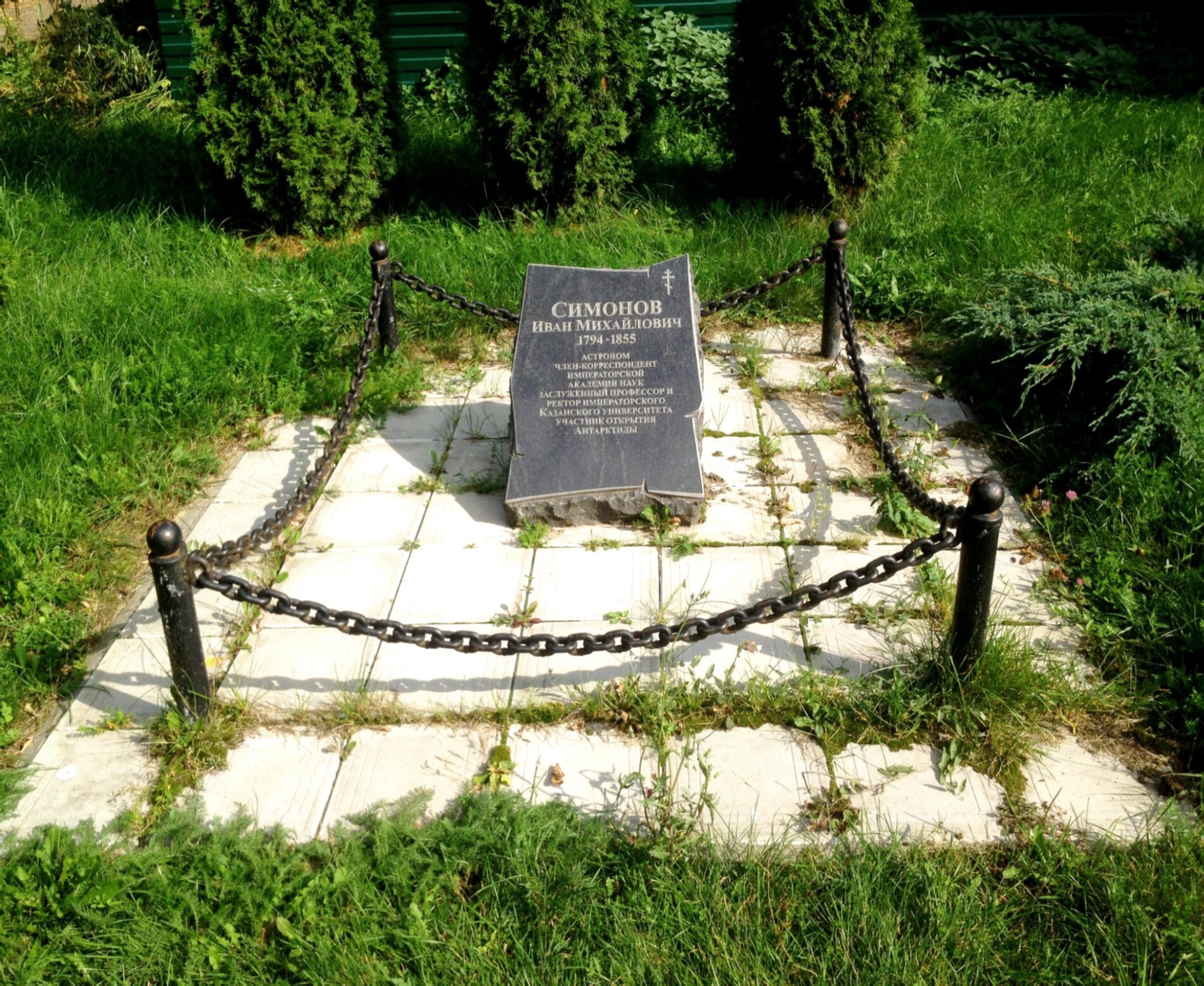 Памятник профессору Ивану Михайловичу Симонову в Кизическом монастыре