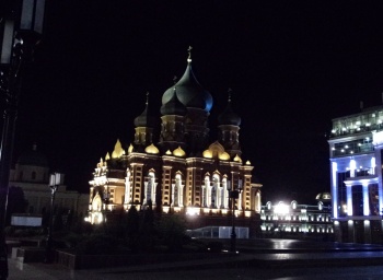 Успенский собор в Тульском кремле: ночной вид