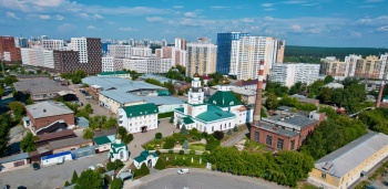 Храм Преображения Господня в Екатеринбурге - вид с высоты птичьего полёта