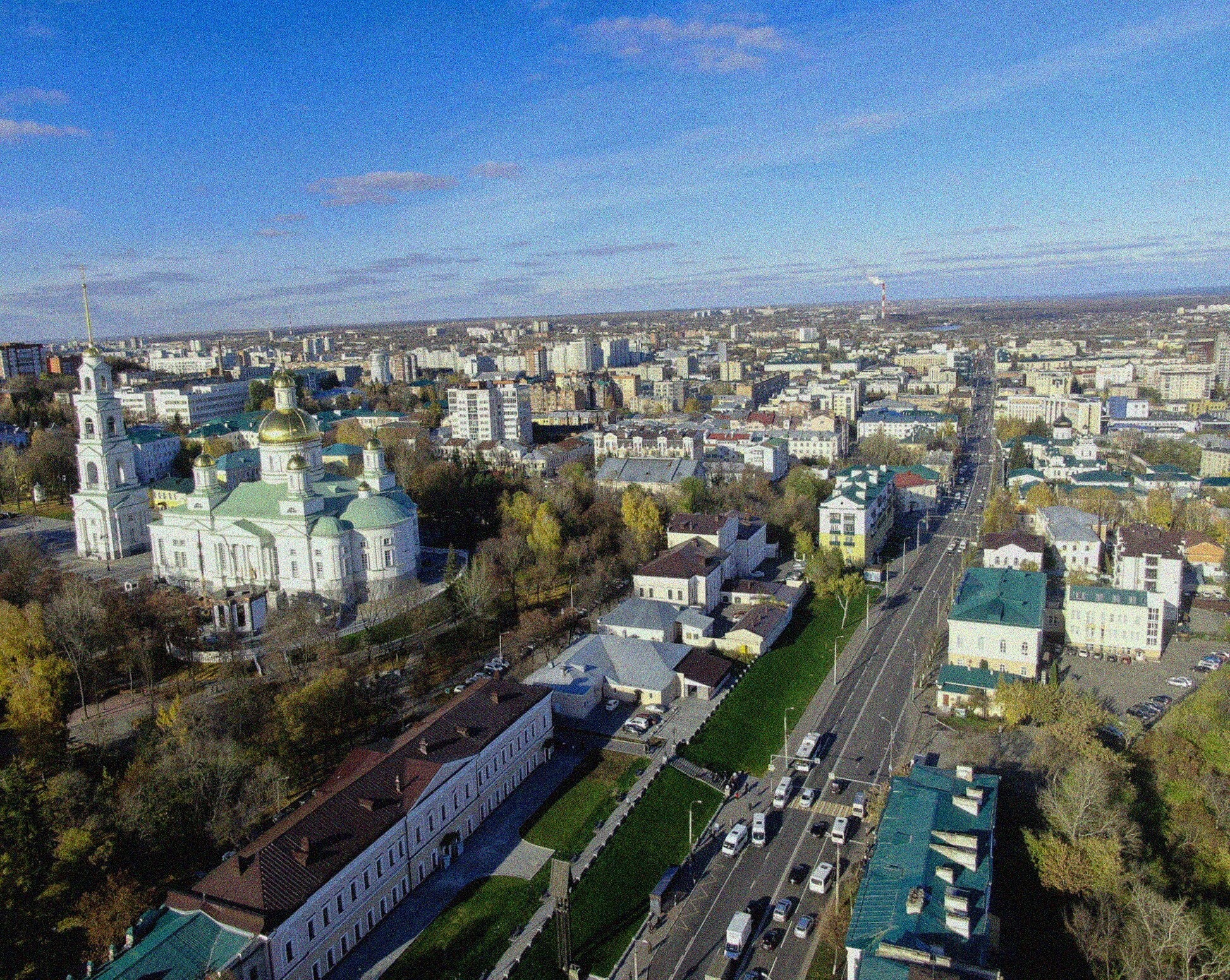 Церковь Спаса Всемилостивого в Пензе - вид с высоты птичьего полета