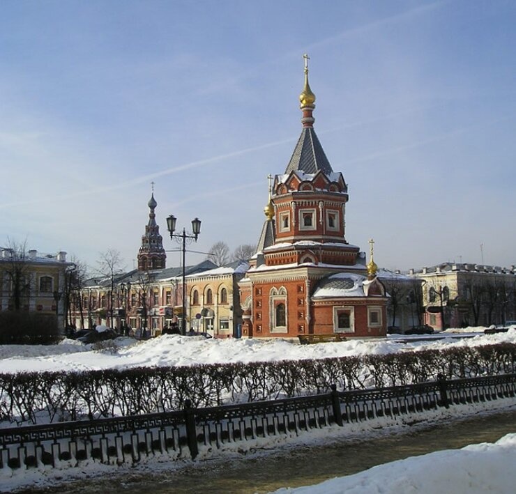 Часовня Александра Невского в Ярославле - зимняя фотография