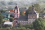 Храм Великомученика Георгия Победоносца в селе Веськово с высоты птичьего полета