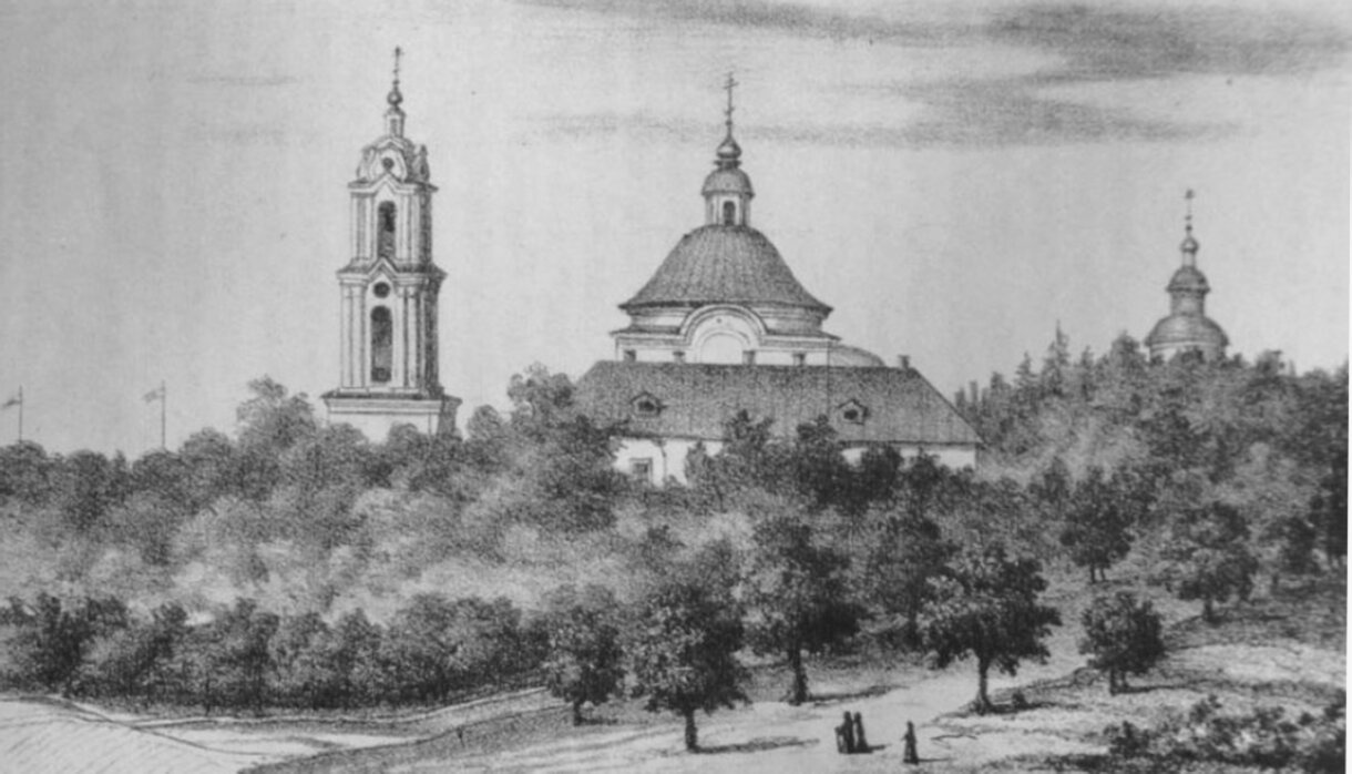 Калужский Свято-Лаврентьев мужской монастырь на старинной гравюре