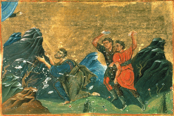 Святой апостол Анания (миниатюра Минология Василия II)