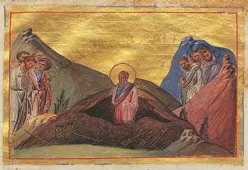 Миниатюра «Успение апостола Иоанна Богослова» (Минологий Василия II)