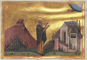 Святой Феофилакт Исповедник (миниатюра Минология Василия II)