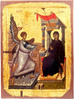 Икона Благовещения Пресвятой Богородицы (начало XIV века, Охрид)