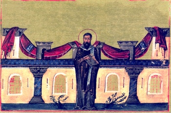 Икона святителя Василия Великого (Минологий Василия II)