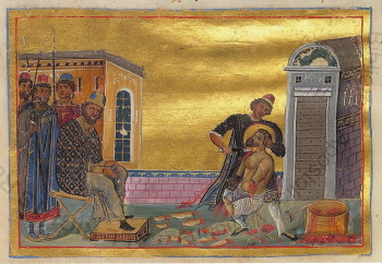 Икона святого мученика Иакова Персянина (Минологий Василия II)