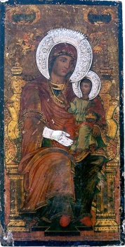Икона Божией Матери «Всецарица» (Врефократуса) на троне