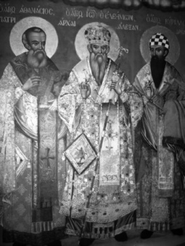 Икона святителей Афанасия Александрийского, Иоанна Милостивого и Кирилла Александрийского
