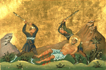 Миниатюра «Апостол Онисим» (Минологий Василия II)