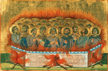 Миниатюра «Мученик Мамант Кесарийский» (Минологий Василия II)